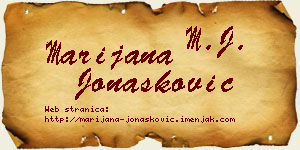 Marijana Jonašković vizit kartica